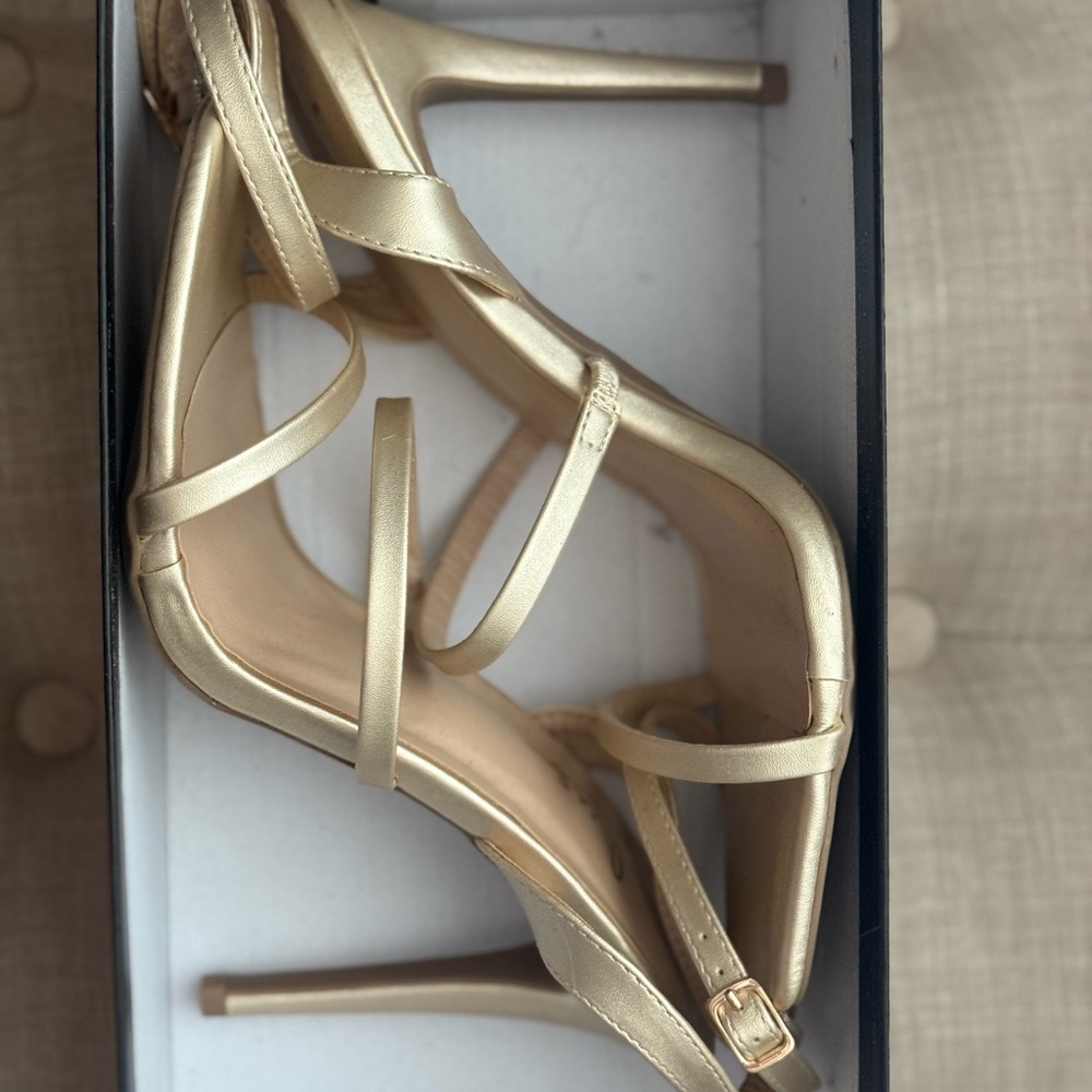 Lulu's Gold Strappy Heels